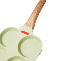 JEETEE — poêle à frire pour Steak et omelette, ronde, antiadhésive, avec 4 trous poché aux œufs, pour cuisinière à Induction, ustensile pour le petit déjeuner