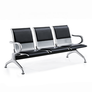 كرسي انتظار مريح بثلاثة مقاعد من الجلد الصناعي للعيادات الطبية الحديثة والمستشفيات وردهات المطارات - Product Image 1