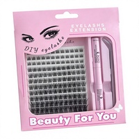 Kit de faux cils TK – Vente en gros transfrontalière – Cils volumineux européens/américains en grappes individuelles – Synthétiques à volume intense