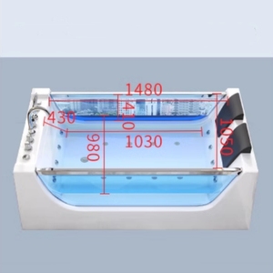 Bain à remous de luxe moderne pour 2 personnes, bain à remous intérieur, spa pour couple, <span class=keywords><strong>baignoire</strong></span> à remous double en acrylique avec massage - Product Image 5