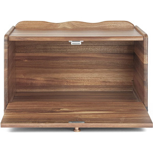 Boîte de rangement en bois pour pain avec couvercle, récipient alimentaire de cuisine pour pain et desserts - Product Image 2