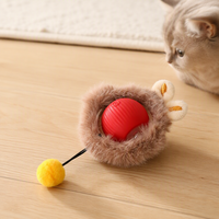 Balle interactive intelligente pour chat, à roulement automatique, 3 vitesses réglables, rechargeable par USB, jouet électrique pour animaux de compagnie avec capteur de réveil en option