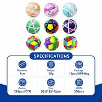 Vente en gros de balles anti-stress en mousse PU rebondissantes de 6 cm, motif géométrique marbré, jouet à presser pour enfants et adultes, soulagement sensoriel, OEM