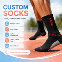 Chaussettes de sport personnalisées en jacquard avec logo, anti-ampoules, respirantes, pour l'entraînement au basketball, unisexes, chaussettes de sport en tissu éponge personnalisées