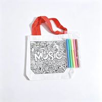 Kit de sac fourre-tout DIY de haute qualité, personnalisable pour activités parent-enfant, sacs fourre-tout en toile réutilisables pour loisirs créatifs
