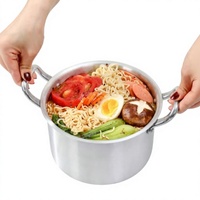 Marmite à soupe en aluminium antiadhésive classique de haute qualité, très vendue, avec couvercle, grande capacité 14-26 cm