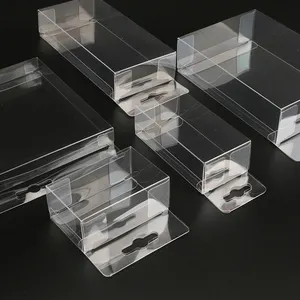 New Arrival Accept Small Packaging Clear Plastic Transparent RPET PET PVC Packaging Box Hanger