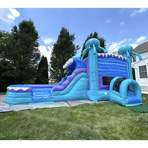 <span class=keywords><strong>Castillo</strong></span> Inflable con Tobogán de Medusa y Pulpo para Fiestas, Modelo Marble Mint, Combo Acuático y Seco, Piscina, <span class=keywords><strong>Castillo</strong></span> Brincolín en Venta - Product Image 2