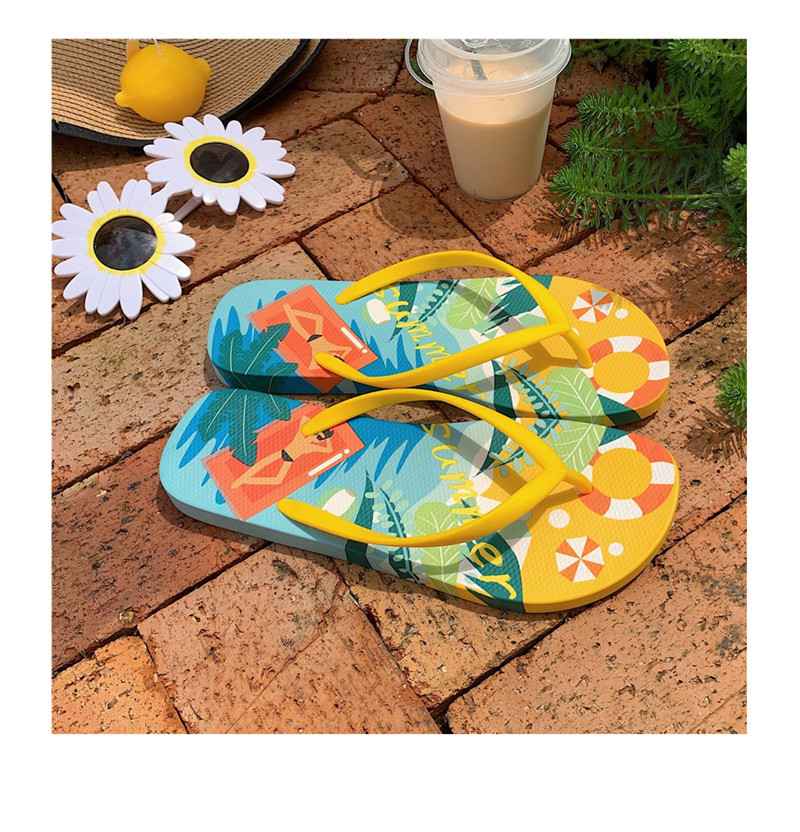 Summer Beach Beach Flip Flops Girls Custom Logo PVC Flips-flops Slippers Women