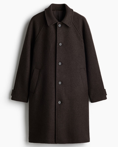 <span class=keywords><strong>Cappotto</strong></span> Invernale da Uomo <span class=keywords><strong>Oversize</strong></span> in Lana Ecologica Spessa con Collo Alto <span class=keywords><strong>Nero</strong></span> in Cashmere Lungo Elegante Monopetto - Product Image 4