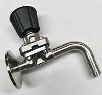 Válvula Sanitaria de Diafragma de Acero Inoxidable 316L con Codo de 90 Grados y Conexión Tri-Clamp para Manguera, Válvula Higiénica para Bebidas
