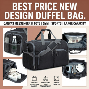 Sac de sport en toile à grande capacité, nouveau design, sac messager, sac de sport, meilleur prix - Product Image 1