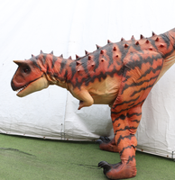 Costume de dinosaure Carnotaurus réaliste et personnalisable, avec structure métallique légère, pour intérieur/extérieur, jardin, maison, école, aire de jeux