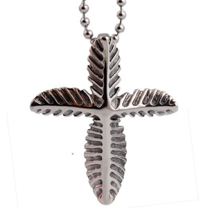 Colgante de Acero Inoxidable con Diseño de Hoja Cruzada de 37MM, Collar de Moda para Uso Diario - Product Image 2