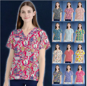 Blusas Quirúrgicas Unisex de Algodón/Poliéster/Rayón/Spandex con Delantal Desmontable y Detección de Agujas para Enfermeras y Profesionales Dentales - Product Image 2