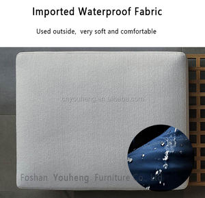 Ensemble de 4 coussins de siège profonds en forme de cube, contemporains, pour canapé de <span class=keywords><strong>salon</strong></span> de <span class=keywords><strong>jardin</strong></span> en métal et rotin, ensemble de deux pièces - Product Image 4