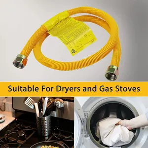 72" Gas Hose Connector Kit For Stove Dryer Gas Water Heater Pipe