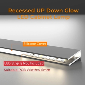 Ультратонкие светодиодные ленты из анодированного алюминиевого сплава 18 мм, встраиваемые, с подсветкой вверх/вниз, диммируемые, для шкафов, винных полок, книжных полок - Product Image 6