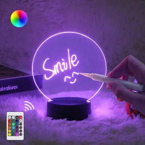 16 Colors Night <strong>Light</strong> <strong>Base</strong> 3d Handwritten Diy Night <strong>Light</strong> Erasable RGB <strong>LED</strong> Message Acrylic Writing Board <strong>Light</strong> - Product Image 1