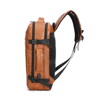 Sac à dos pour ordinateur portable 15,6 pouces personnalisé OEM en cuir PU pour homme, avec port de chargement USB, idéal pour les voyages d'affaires