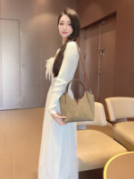 Sac fourre-tout vert pour femme 2026, nouveau, en PU souple, haut de gamme, luxe léger, couleur unie contrastante, avec boucle de verrouillage, toutes saisons