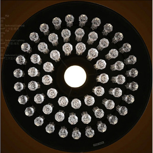 Retro Industrial Crystal Chandelier Round Black Led <b>Light</b> Source E26 Switch Control For Bars Cafes Restaurants <b>Lofts</b> - Product Image 1