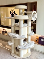Hamacas para Gatos de Alta Calidad con Diseño de Escalera Alta y Poste Rascador de Tubo de Papel, Juguetes para Mascotas, Torre de Lujo para Gatos, Ideal para Familias con Múltiples Gatos