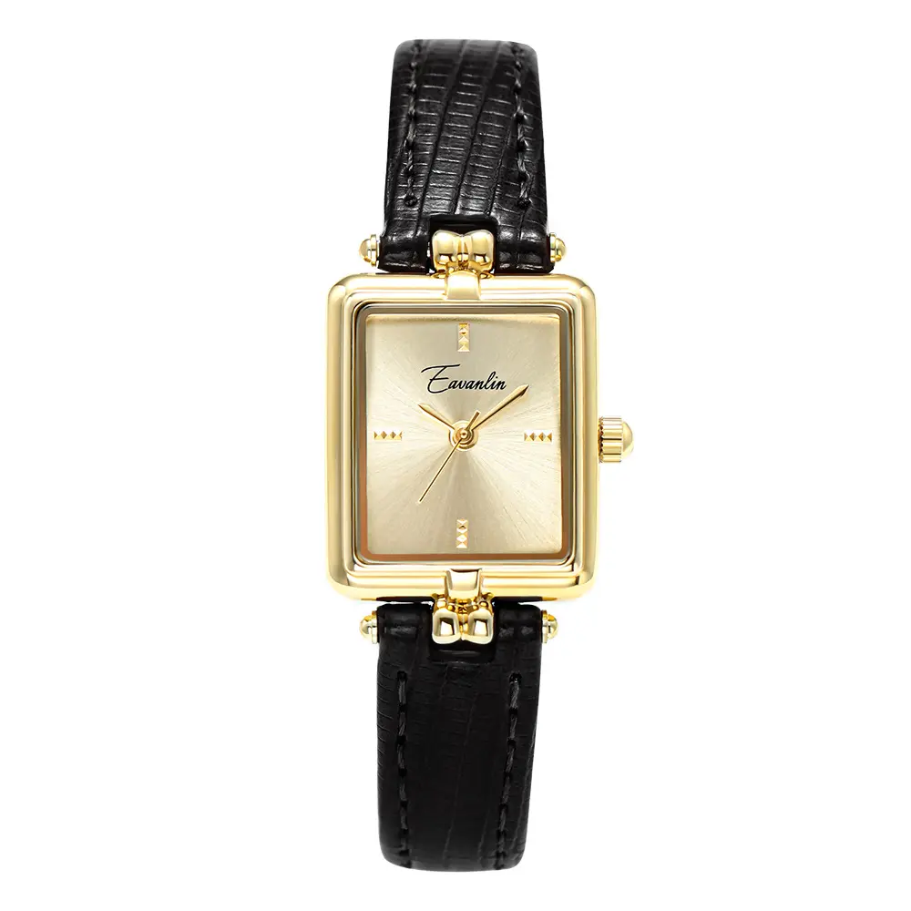 Vente chaude 1905 montre-bracelet femme utiliser japon mouvement personnalisé carré en cuir quartz dames montre belle fille montres