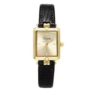 Hot Selling 1905 female wrist watch use japan movement customized Square Leather quartz Ladies watch beautiful girl watches