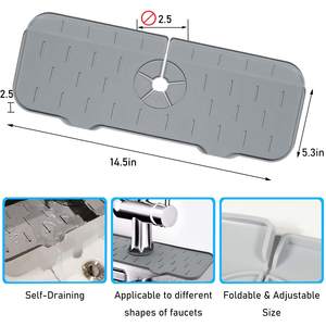 Cucina bagno rubinetto contatore lavello acqua prevenire avvolgente Splash Catcher tappetino assorbente tappetini per asciugare i piatti tappetino in Silicone - Product Image 6