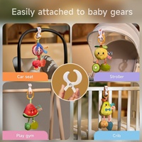 Tumama enfants 2025 mignon 4 paquets fruits en peluche hochets ensemble jouets contraste élevé bébé doux sensoriel poussette suspendu jouet pour berceau Mobile