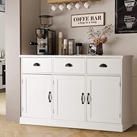 Buffet moderne en bois blanc pour salon et salle à manger, armoire à 3 portes