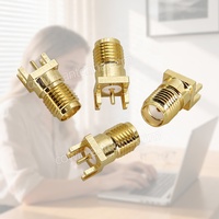 Conector RF SMA Hembra Recto, Chapado en Oro, 6GHz, Montaje en PCB, Adaptador Coaxial