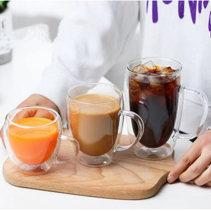 <b>Double</b> <b>Walled</b> Glass Cup High Borosilicate Heat Resistant Transparent Coffee <b>Mug</b> Egg Shaped Insulated Tea Cup Travel Use - Product Image 5
