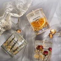 Großhandel Private Label Luxus-Aromatherapie Wohndekor Getrocknete Blumen Frucht Ätherisches Öl Gel Duftkerzen Geschenksets
