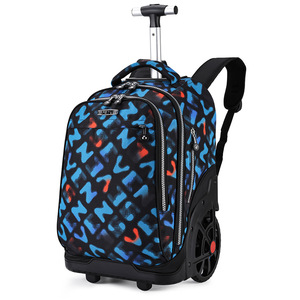 Rolling <b>Backpack</b> For Students With <b>Large</b> Wheels And Retractable Handle School Use Unisex - Product Image 5