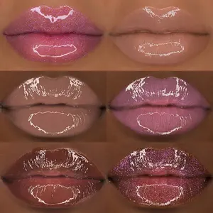 Groothandel Private Label Veganistische Lip Vlek Glitter Luxe Plumping Langdurige Lipgloss Lipgloss Waterdichte Vloeibare Msds Mix