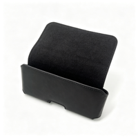 Étui universel en cuir noir personnalisé pour téléphones portables avec fermeture auto-agrippante – Housse pour homme