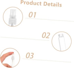 Expédition rapide, en stock, flacon vaporisateur miniature rechargeable en verre de 2 ml, 3 ml, 5 ml, 10 ml, échantillon de parfum, bouchon transparent, impression sur écran - Product Image 2