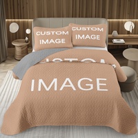 Ensemble de 3 couvre-lits matelassés, motif géométrique 3D, couvre-lit, couverture, impression numérique personnalisée, style américain fin, toutes saisons
