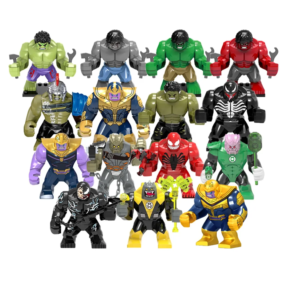 Große Modelle Superhelden Thanos Gift Schwarzer Zwerg Gemetzel Grüne Laterne Kilowog Sinestro Baustein Figuren Kinderspiel zeug