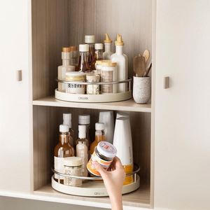 Large Capacity Anti Fall Edge Design Bathroom Vanity Makeup Perfume Lotions Organizer Lazy Susan Spinning Storage Tray - Product Image 3