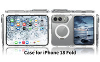 Coque de téléphone pliable transparente anti-rayures pour iPhone Duo avec support rotatif, vente en gros, OEM ODM pris en charge