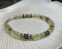 Pulsera Hecha a Mano de Alta Calidad, Impermeable, para Invierno, con Cuentas de Turmalina en Forma de Cubo, Chapada en Plata, con Piedras de Colores, Regalo de Joyería