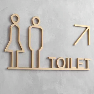 Nuevo Letrero de Latón Fundido de Precisión para Decoración, Letrero de WC, Letrero de Pared para Baño, Señalización de Puerta, Ícono Masculino y Femenino - Product Image 2