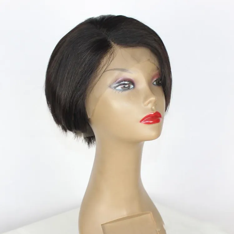 Perruque lace front wig courte coupe pixie brésilienne — ali queen, cheveux vierges, coupe courte, couleur naturelle, 8 pouces, Offre Spéciale, cuticule