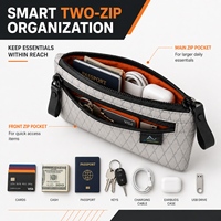 Dompet X-PAC Berkualitas Tinggi Tahan Air Bahan Nilon Unisex Tas Tangan Minimalis Motif Huruf Multifungsi Penyimpanan Peralatan Ber-resleting