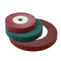 Roue à lamelles rouge avec papier abrasif, tambour de polissage abrasif, roue de polissage non tissée pour métal