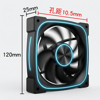 Ventilateur de boîtier d'ordinateur haute performance 120 mm à faible bruit avec roulement à bille, 45 CFM et dissipateur thermique en plastique coloré pour PC, design CD