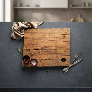 Planche à découper rectangulaire en marbre et bois naturel BS INTERNATIONAL, 2,0 cm d'épaisseur, compatible lave-vaisselle, durable, décorative - Product Image 1